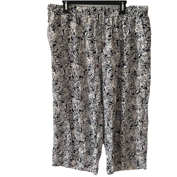 Jones New York Linen Blend Womens Plus 2X Pants Wide Leg - Picture 1 of 13